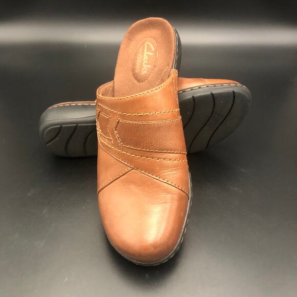 Clarks Bendables Brown Leather Mules, Women's Size 6.5M/EUR 37 - Picture 7 of 7